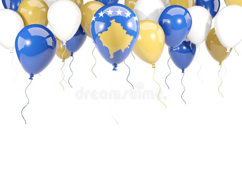 Drapeau du Kosovo sur des ballons illustration stock Drapeau du Kosovo sur des ballons illustration stock