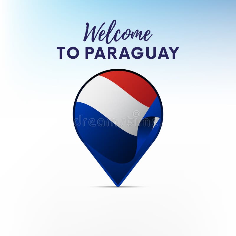 Drapeau du Paraguay dans la forme de l'indicateur ou du marqueur de carte Accueil vers le Paraguay Vecteur illustration stock Drapeau du Paraguay dans la forme de l'indicateur ou du marqueur de carte Accueil vers le Paraguay Vecteur illustration stock
