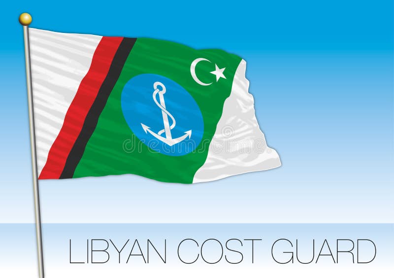 Drapeau libyen de la garde côtière, Libye illustration libre de droits Drapeau libyen de la garde côtière, Libye illustration libre de droits