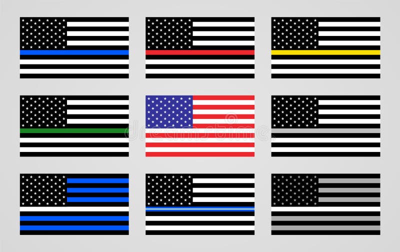 Drapeau national des Etats-Unis et de la ligne mince drapeaux