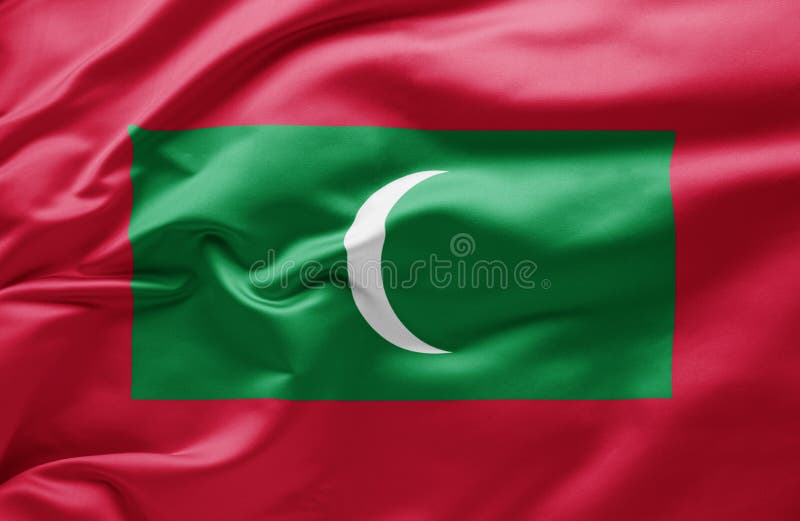 Drapeau national des maldives image libre de droits