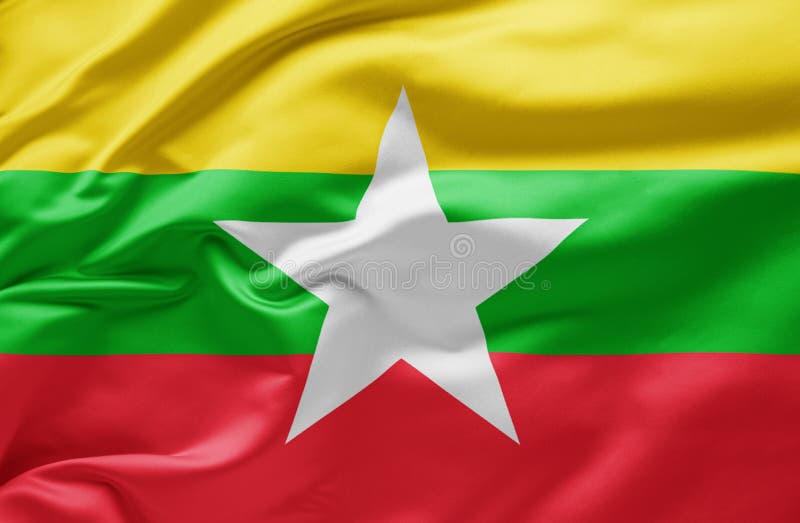 Drapeau national du myanmar images stock