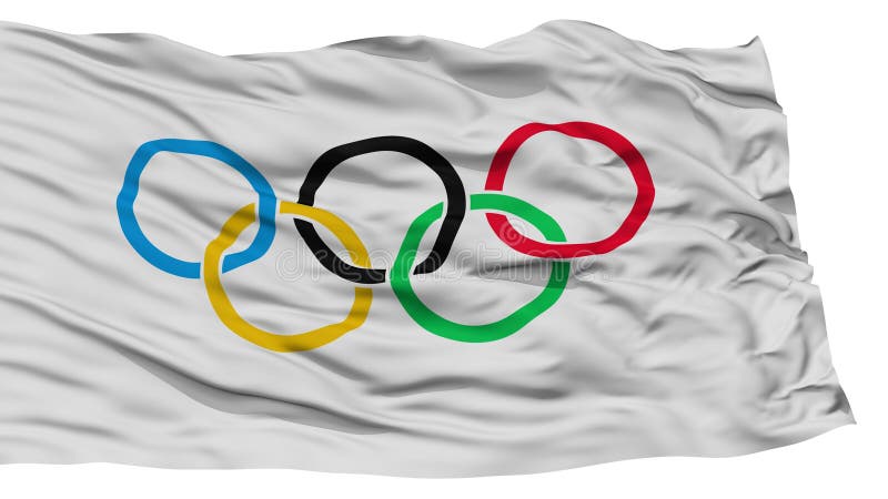 Grand Drapeau Olympique Isolé Photographie éditorial - Illustration du  illustration, couleur: 164254747