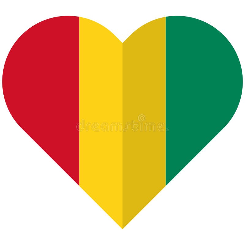 Drapeau plat de coeur de la Guinée illustration libre de droits Drapeau plat de coeur de la Guinée illustration libre de droits