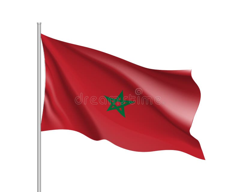 Drapeau réaliste de Marocco illustration de vecteur Drapeau réaliste de Marocco illustration de vecteur