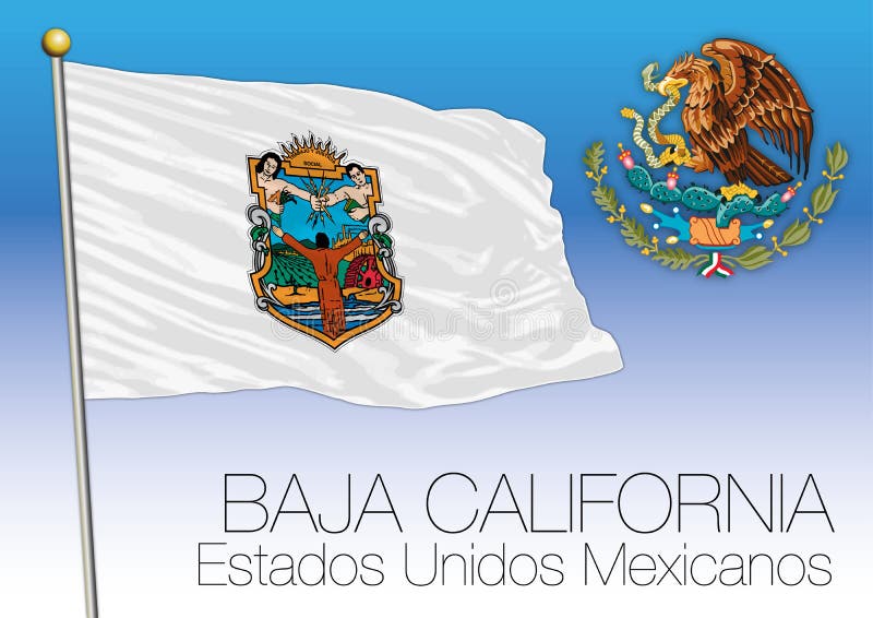 Drapeau régional de Basse-Californie, États-Unis du Mexique, Mexique illustration de vecteur Drapeau régional de Basse-Californie, États-Unis du Mexique, Mexique illustration de vecteur