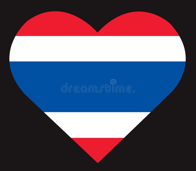 Drapeau thaïlandais dans l'icône de coeur, vecteur de drapeau de la Thaïlande illustration libre de droits Drapeau thaïlandais dans l'icône de coeur, vecteur de drapeau de la Thaïlande illustration libre de droits