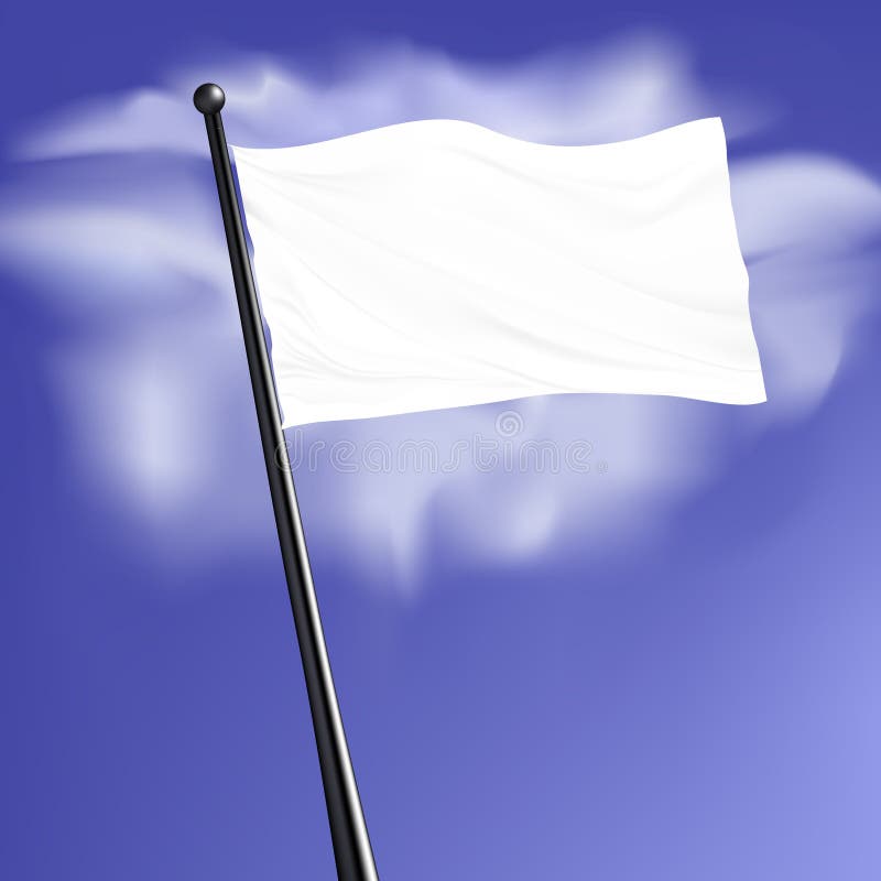 Drapeau vide de vecteur avec le poteau en acier illustration libre de droits Drapeau vide de vecteur avec le poteau en acier illustration libre de droits