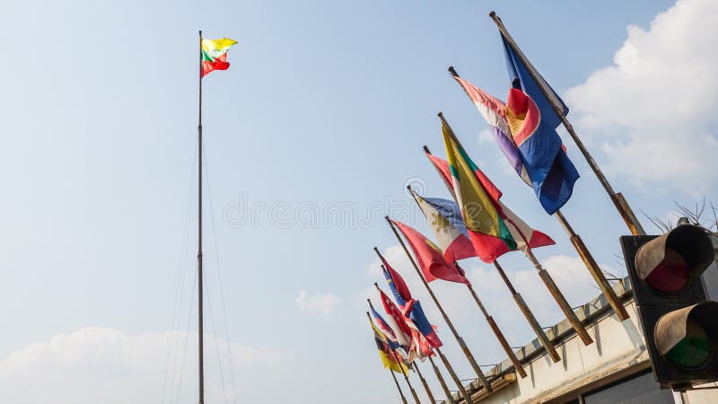 Drapeaux d'ASEAN images stock Drapeaux d'ASEAN images stock