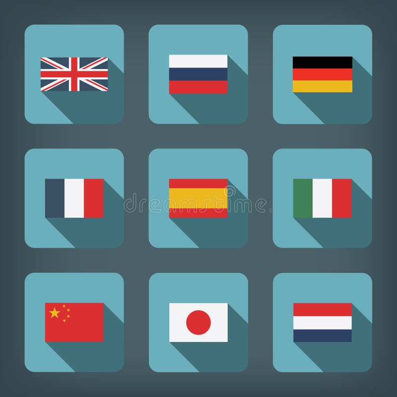 Drapeaux dans la conception plate illustration stock Drapeaux dans la conception plate illustration stock