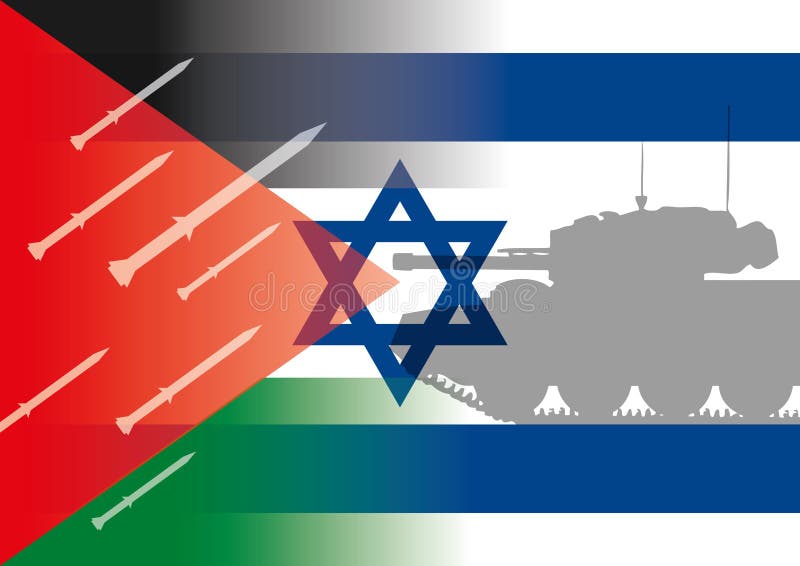 Drapeaux de l'Israël Palestine illustration libre de droits Drapeaux de l'Israël Palestine illustration libre de droits