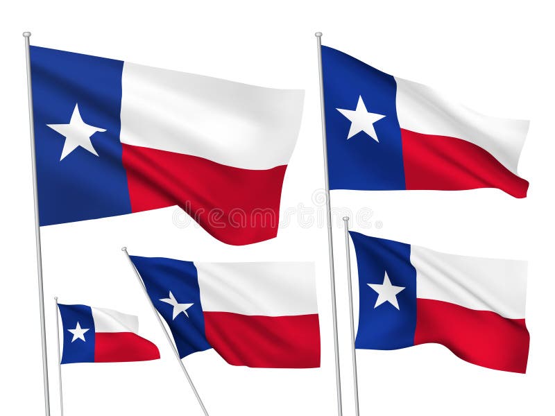 Drapeaux de vecteur des Etats-Unis le Texas illustration stock Drapeaux de vecteur des Etats-Unis le Texas illustration stock