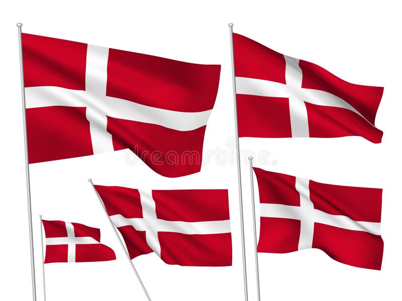 Drapeaux de vecteur du Danemark illustration stock Drapeaux de vecteur du Danemark illustration stock