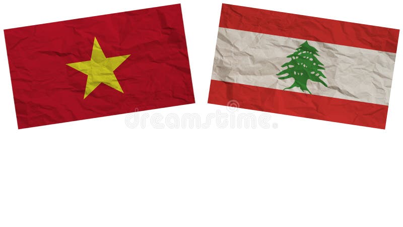 Drapeaux Du Liban Et Du Vietnam Ensemble Illustration De La Texture Du ...