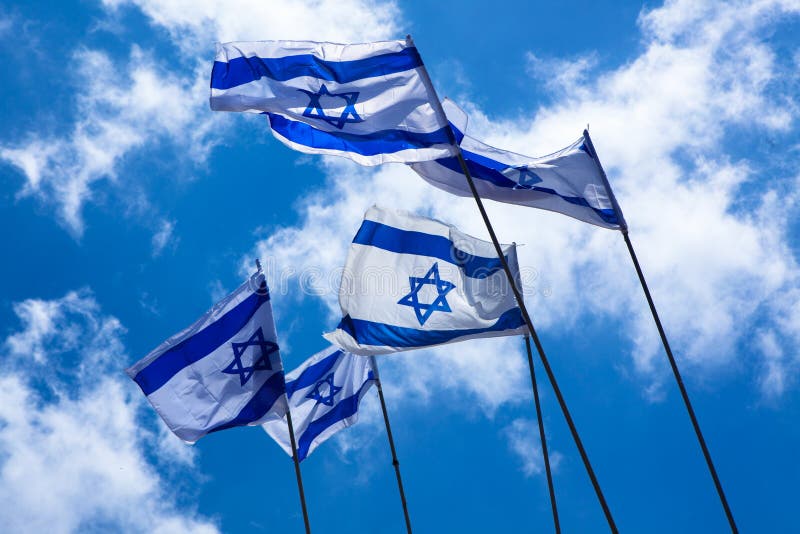 Drapeaux israéliens photographie stock libre de droits Drapeaux israéliens photographie stock libre de droits