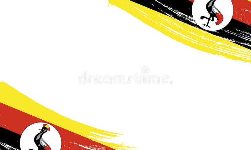 Drapelul Uganda cu tuș cu efect de tuș pentru pensulă groasă. simbol pictură în apă royalty free illustration