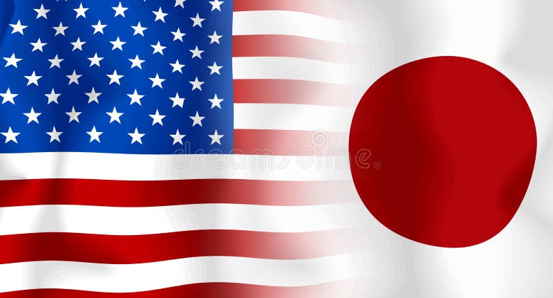 Drapelul Usajapan royalty free illustration