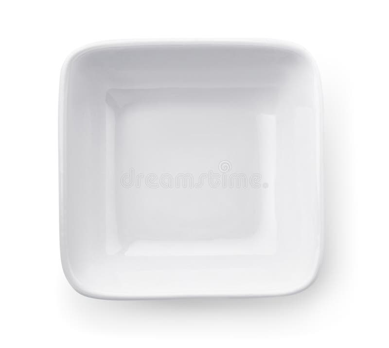 Draufsicht der leeren kleinen quadratischen Schüssel stockfoto Draufsicht der leeren kleinen quadratischen Schüssel stockfoto