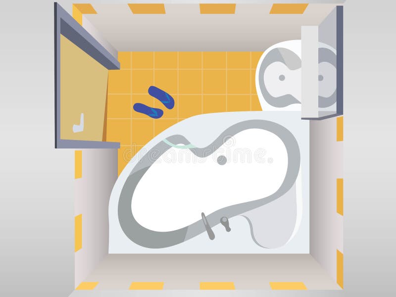 Draufsicht der Wanne stock abbildung. Illustration von küche - 97975463