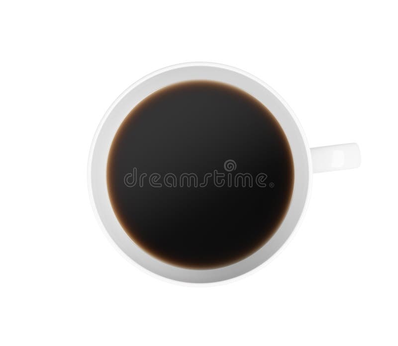 Draufsicht eines Tasse Kaffees Auf weißem Hintergrund stock abbildung Draufsicht eines Tasse Kaffees Auf weißem Hintergrund stock abbildung