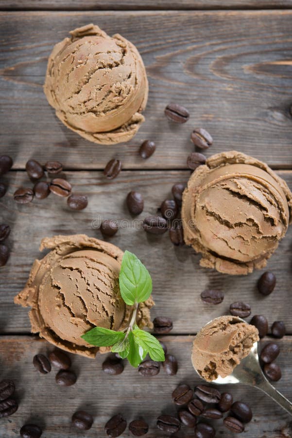 Draufsichtkaffee-Eiscreme lizenzfreie stockbilder Draufsichtkaffee-Eiscreme lizenzfreie stockbilder