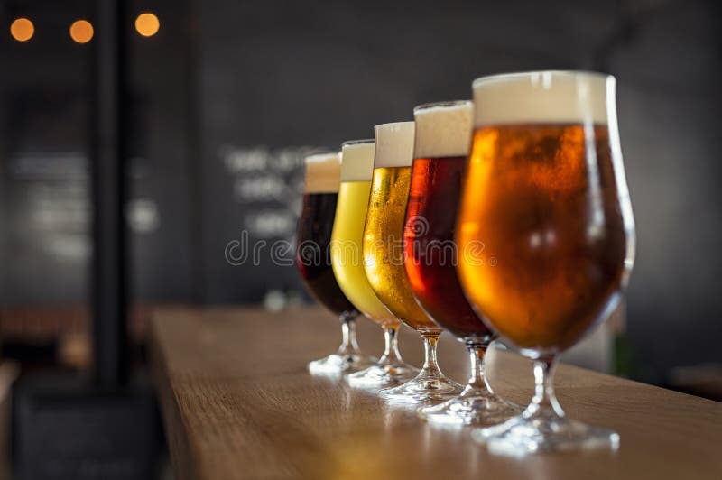 Draught beer in glasses