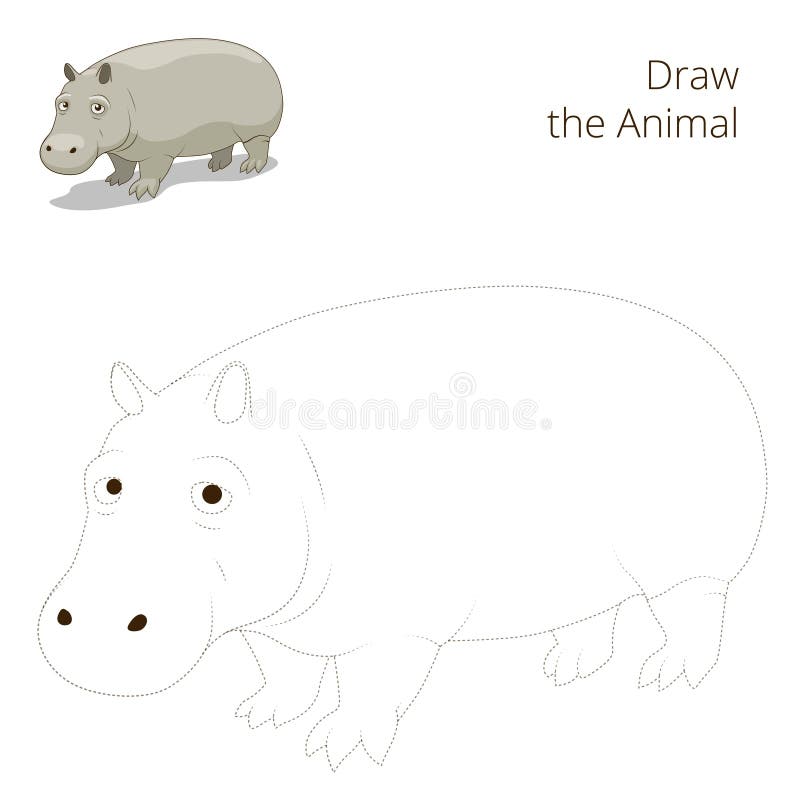 Hippopotamus Coloring Book Raster for Adults Stock Illustration -  Illustration of floral, book: 101685734