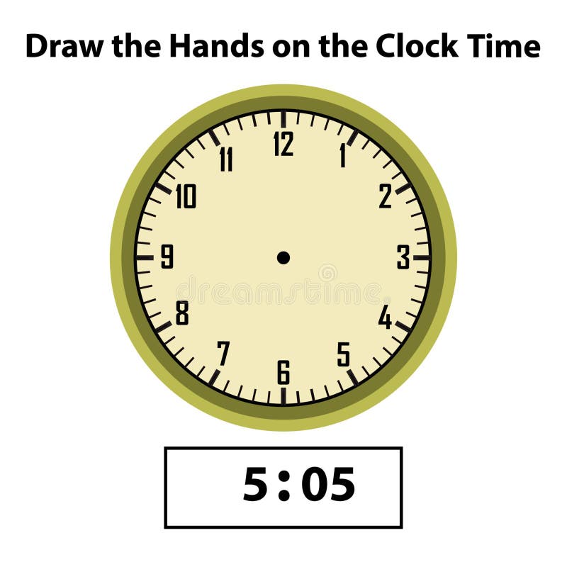 Draw Hands Analog Clock. What is the Time, Learning Clock, and Math