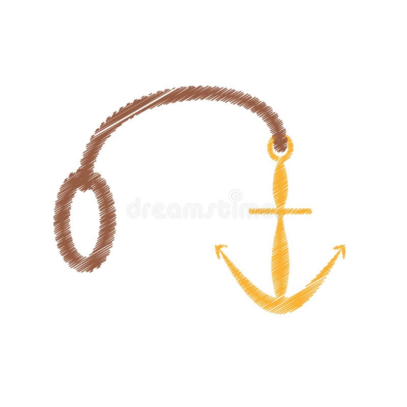 Drawing Anchor Rope Marine Nautical Stock Illustration Illustration