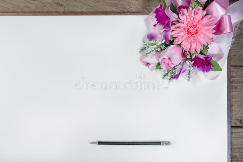 Drawing Board with Paper on Desk Stock Photo Image of page, copyspace