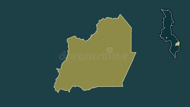 Machinga, Malawi, extruded and isolated. Pattern stock illustration