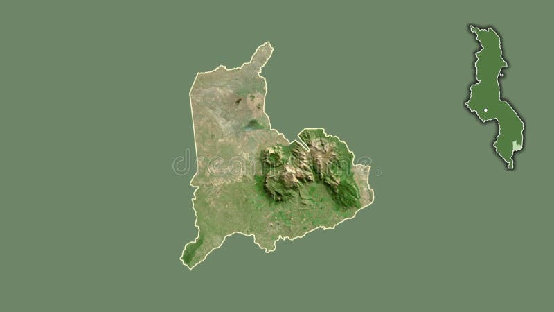Mulanje, Malawi, extruded and isolated. Satellite vector illustration