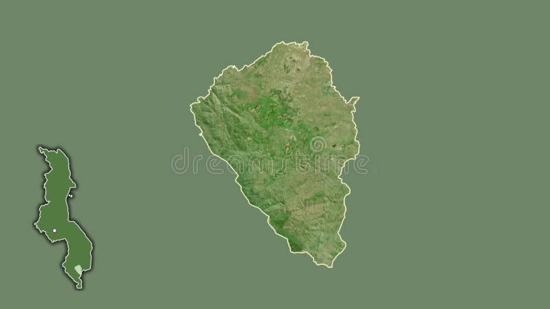 Thyolo, Malawi, extruded and isolated. Satellite stock illustration