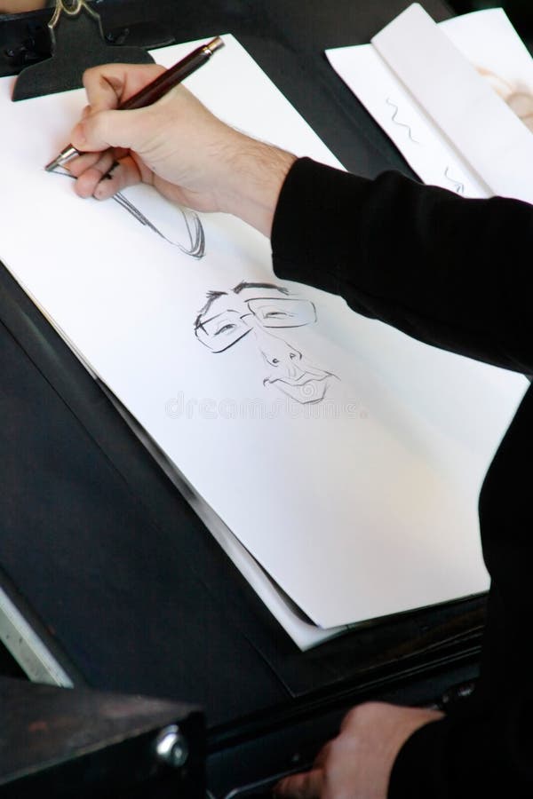 Artist drawing a cartoon character