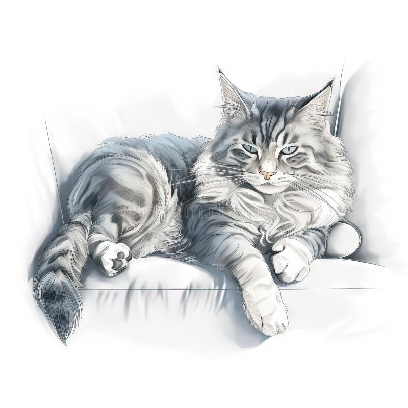 Cat Laying Down Stock Illustrations 266 Cat Laying Down Stock