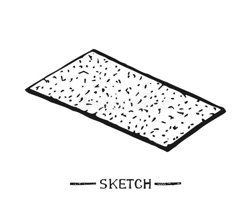 DRAWING of a CLEANING CLOTH on a WHITE BACKGROUND Stock Illustration