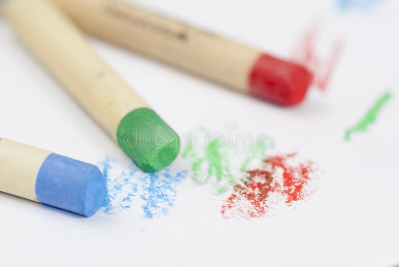 Drawing with Coloured Crayons. Stock Image Image of sketching
