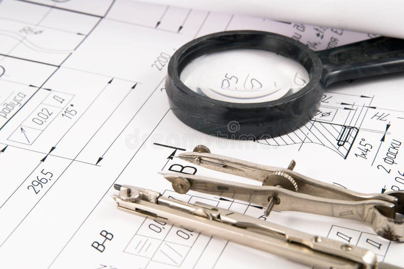 Drawing Compass stock photo. Image of compass, machine 11878632