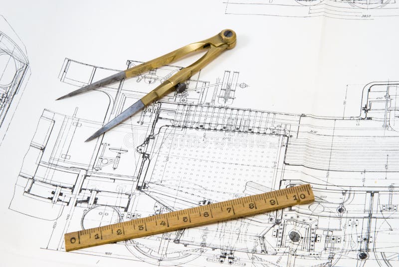 Drawing Compass and Design stock photo
