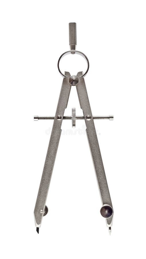 Drawing compass on white royalty free stock image