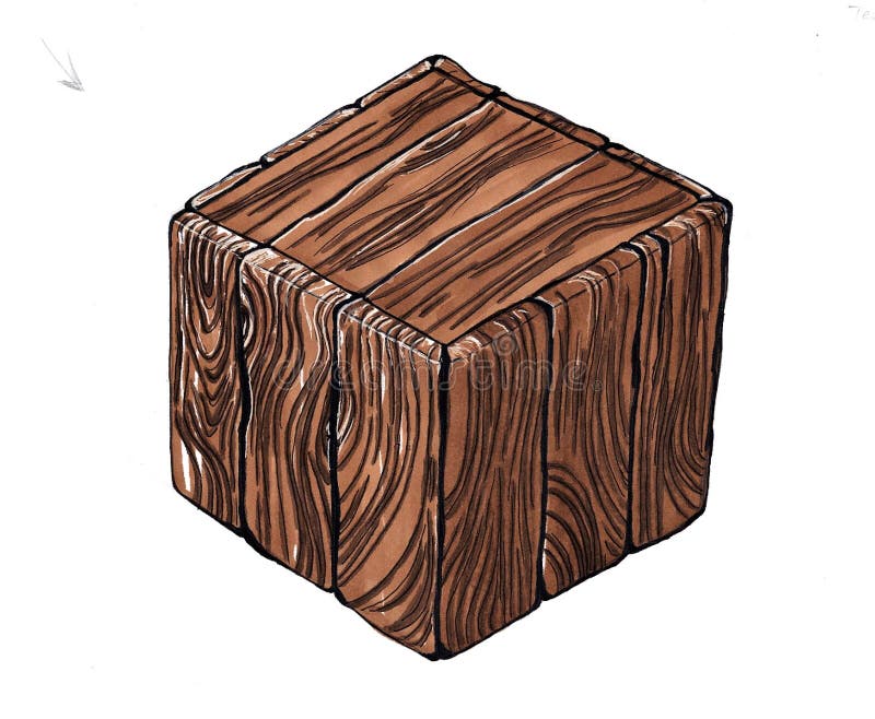 Drawing The Cube Stock Illustration. Illustration Of Background - 95900103