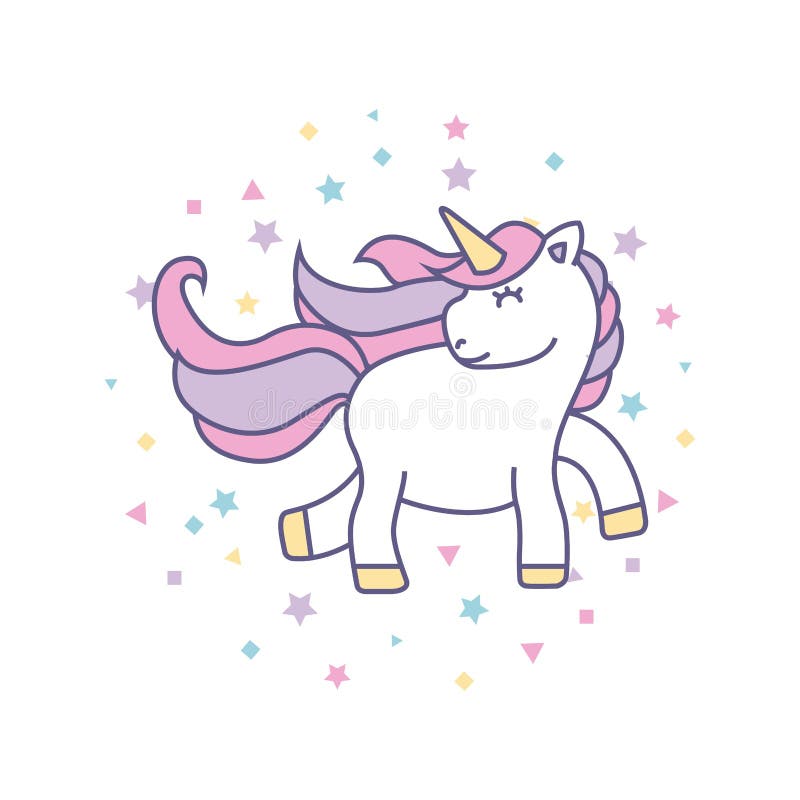 Drawing Cute Unicorn Icon Stock Illustration Illustration Of