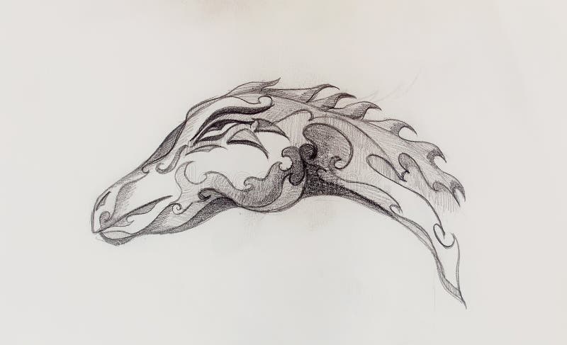 Drawing Of Dragon Head On Papier Stock Illustration Illustration Of Elegant Monster