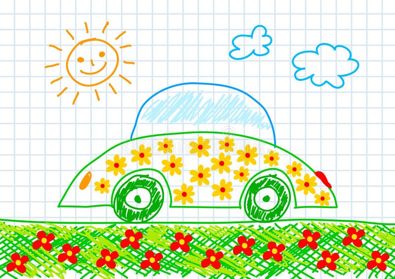 Drawing of ecological car