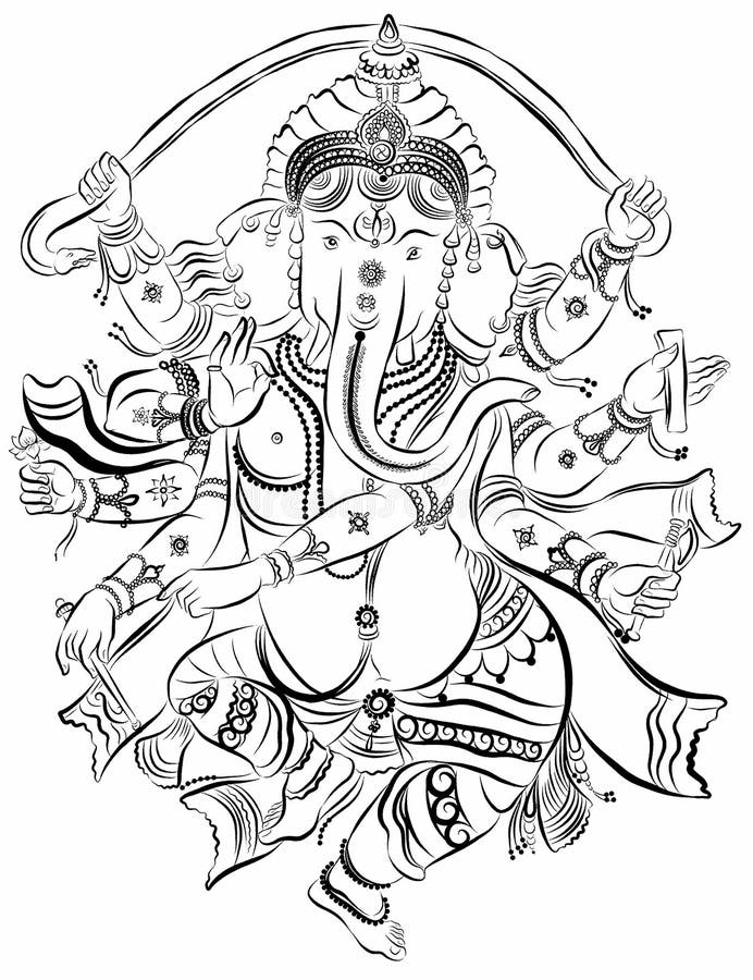 Ganesh line art by 1000gundi on DeviantArt