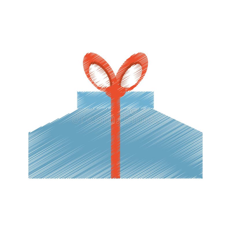 Drawing Gift Box Balloon Heart Festive Valentine Flying Stock