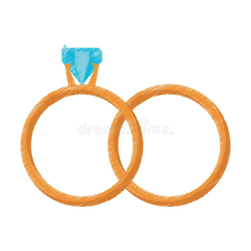 Drawing Box Golden Ring Wedding Symbol Stock Illustration ...