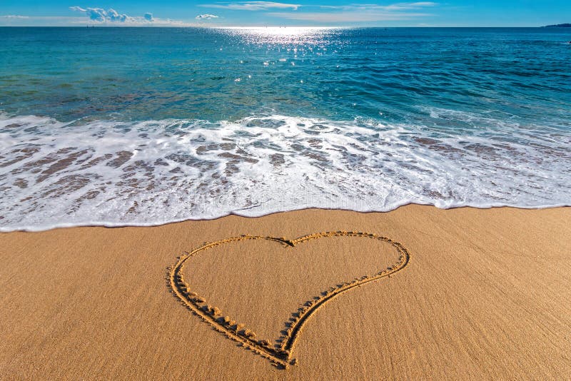 Drawing Heart on the Sand in the Beach Stock Photo - Image of sand Drawing Heart on the Sand in the Beach Stock Photo - Image of sand
