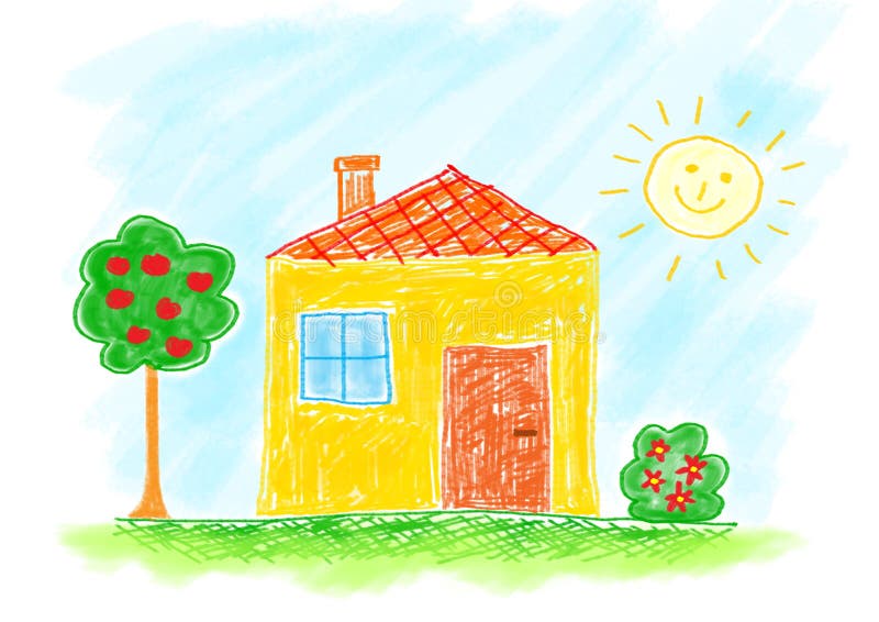 Drawing of house stock illustration. Illustration of property - 23373232