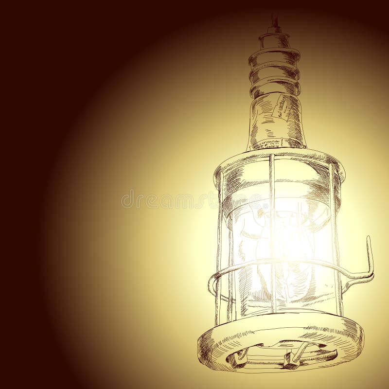 Drawing of lamp stock vector. Illustration of sketch 19080314